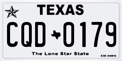 TX license plate CQD0179