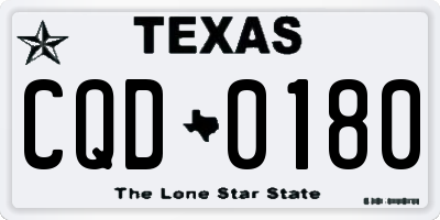 TX license plate CQD0180