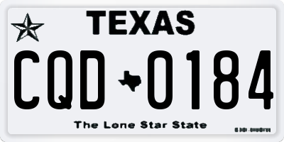 TX license plate CQD0184