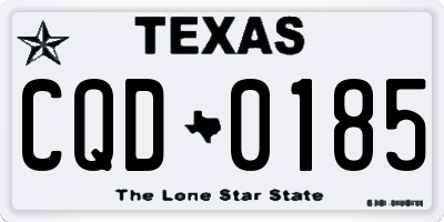 TX license plate CQD0185