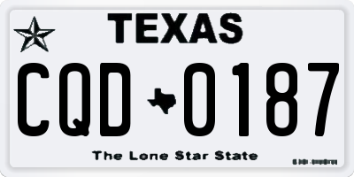 TX license plate CQD0187