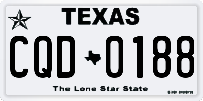 TX license plate CQD0188