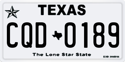TX license plate CQD0189