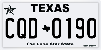 TX license plate CQD0190