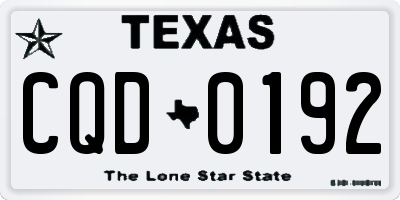 TX license plate CQD0192