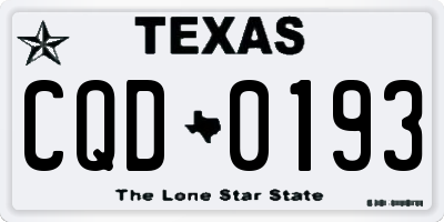 TX license plate CQD0193