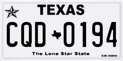 TX license plate CQD0194