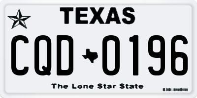 TX license plate CQD0196