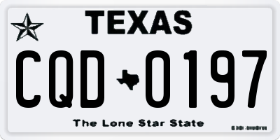 TX license plate CQD0197