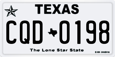 TX license plate CQD0198