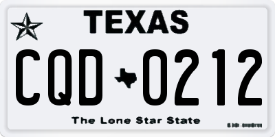 TX license plate CQD0212