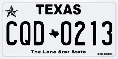 TX license plate CQD0213