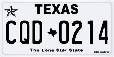 TX license plate CQD0214