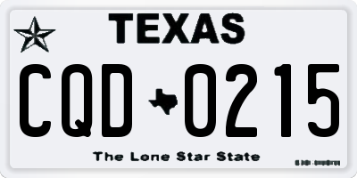TX license plate CQD0215