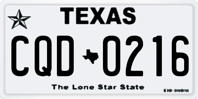 TX license plate CQD0216