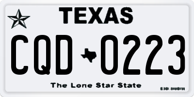 TX license plate CQD0223
