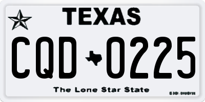 TX license plate CQD0225