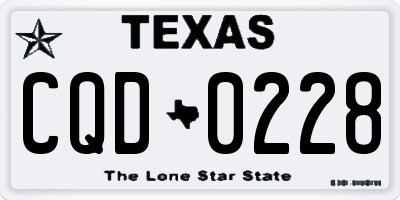 TX license plate CQD0228