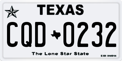 TX license plate CQD0232