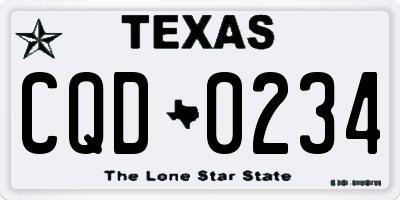 TX license plate CQD0234