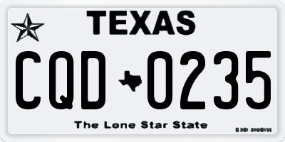 TX license plate CQD0235
