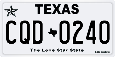TX license plate CQD0240