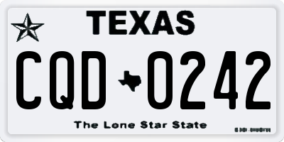 TX license plate CQD0242