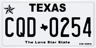 TX license plate CQD0254