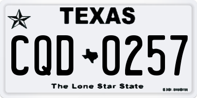 TX license plate CQD0257