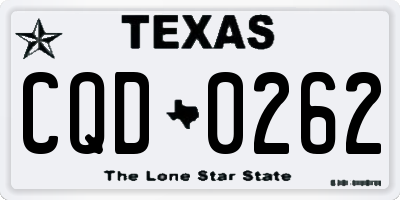 TX license plate CQD0262