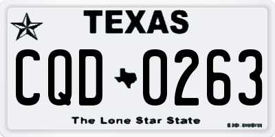 TX license plate CQD0263