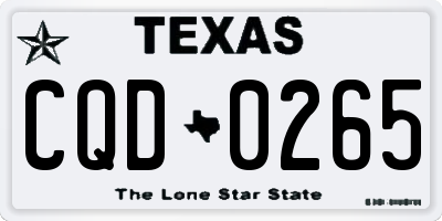 TX license plate CQD0265