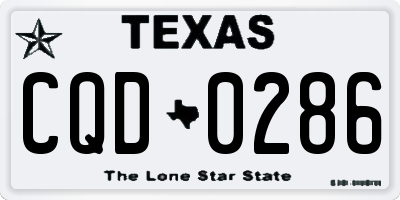 TX license plate CQD0286