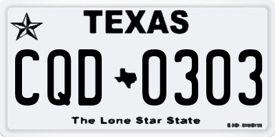 TX license plate CQD0303