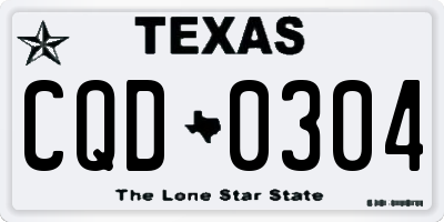 TX license plate CQD0304