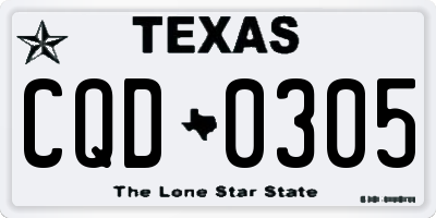 TX license plate CQD0305