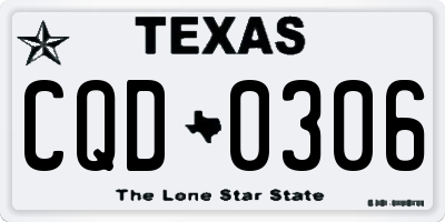 TX license plate CQD0306