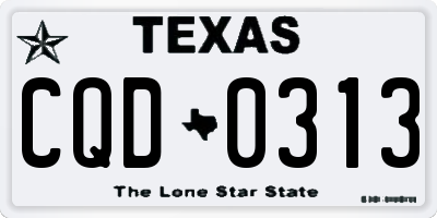 TX license plate CQD0313
