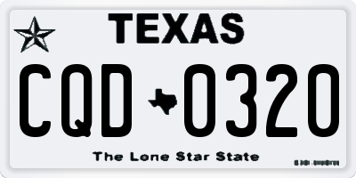 TX license plate CQD0320