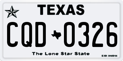 TX license plate CQD0326