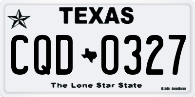 TX license plate CQD0327
