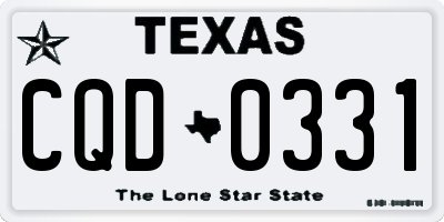 TX license plate CQD0331