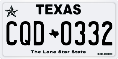 TX license plate CQD0332