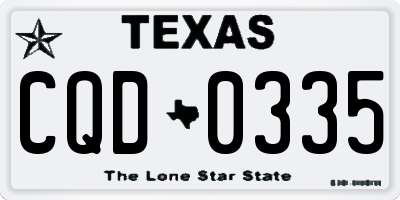 TX license plate CQD0335