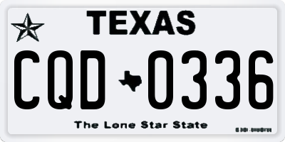 TX license plate CQD0336