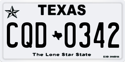 TX license plate CQD0342