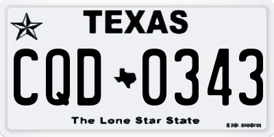TX license plate CQD0343