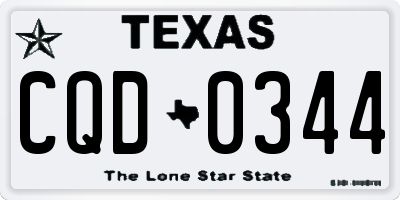 TX license plate CQD0344