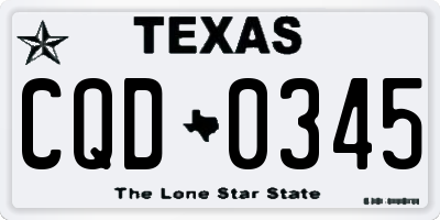 TX license plate CQD0345