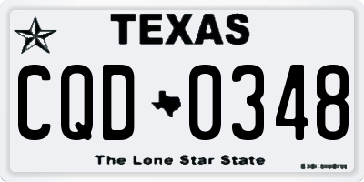 TX license plate CQD0348